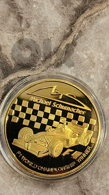 Gold-Plated Michael Schumacher 🏎 F1 Champion Commemorative Token