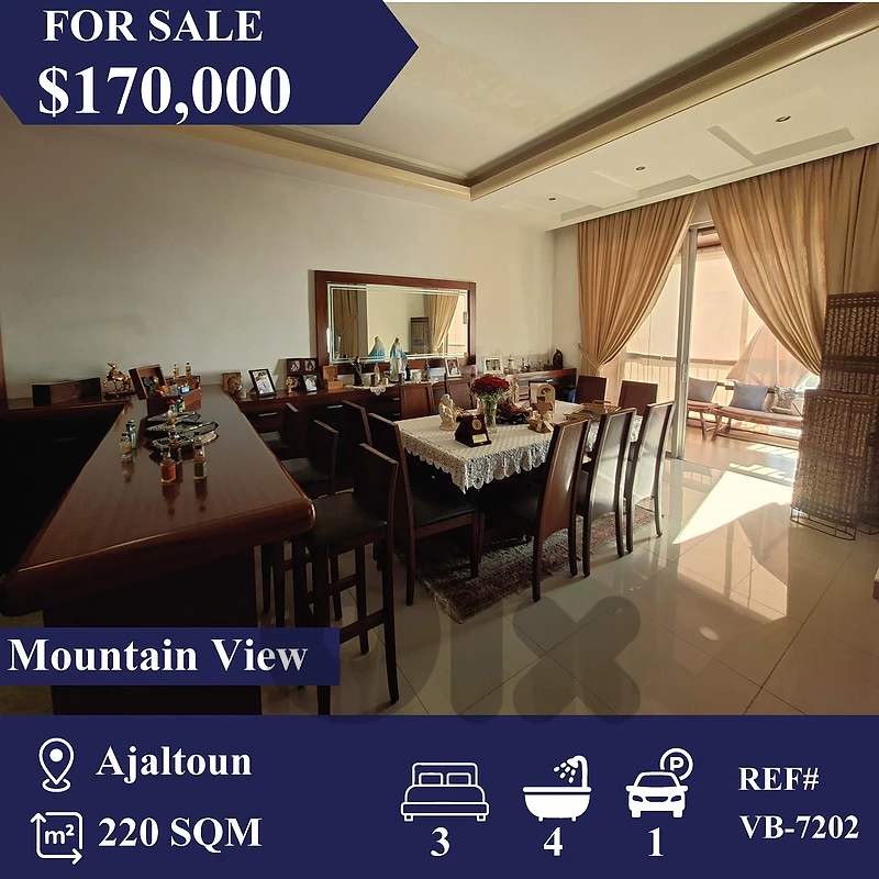 vb-7202 Apartment for sale in Ajaltoun شقة للبيع في عجلتون