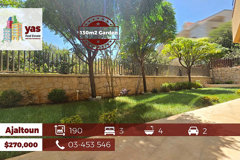Ajaltoun 190m2 | 130m2 Garden | Oepn View | prime Location | TO |