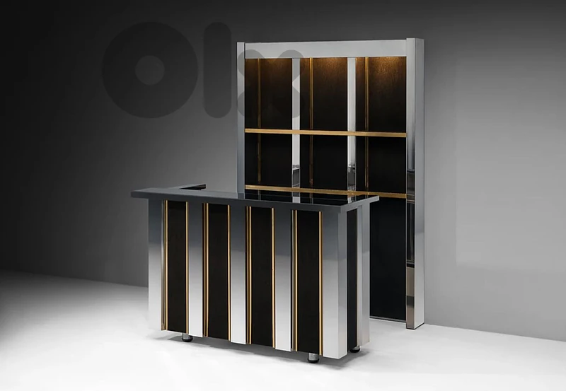 Mid-century modern bar Willy Rizzo italian 1970's original