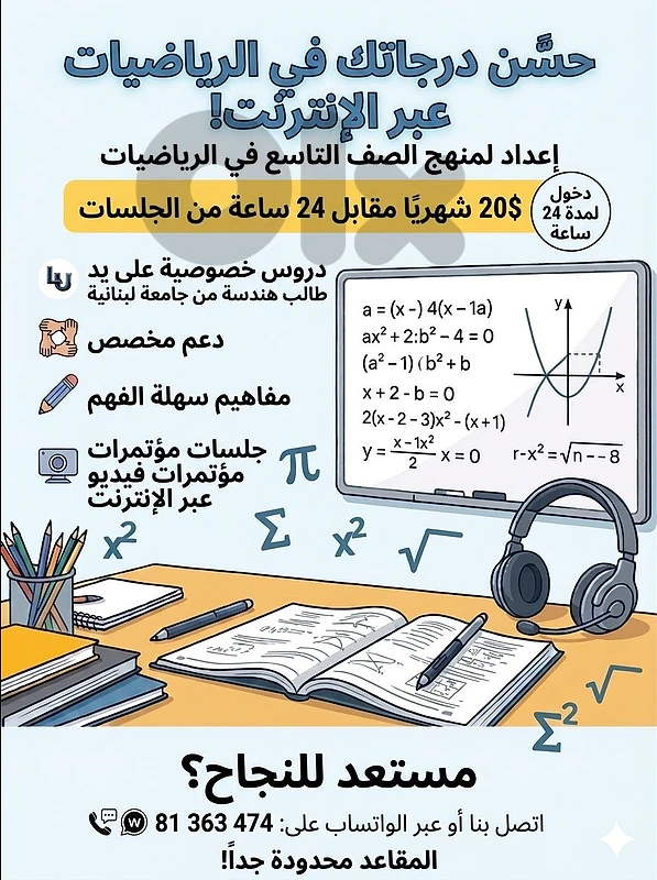 Online Math prep course for grade 9 brevet