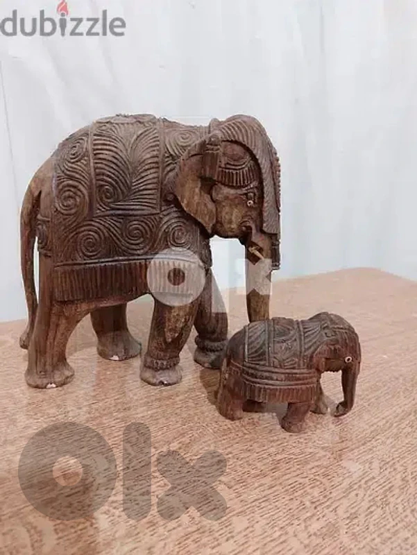 Hand-Carved Premium Antique Elephant Sculptures