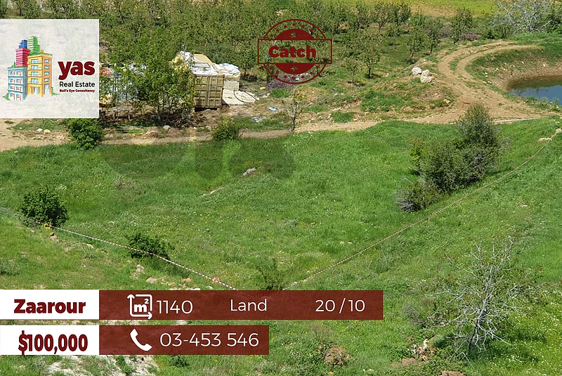Zaarour 1140m2 Flat Land | 20 / 10 Coefficient | Open View | EW | Zaarour 1140m2 Flat Land | 20 / 10 Coefficient | Open View | EW |