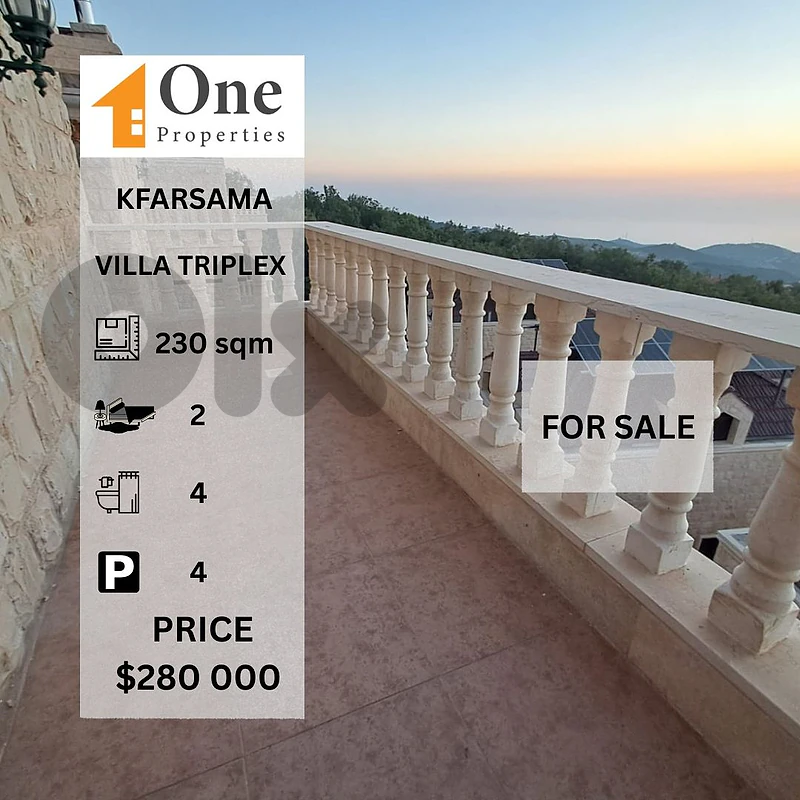 TRIPLEX VILLA FOR SALE IN MECHMECH KFARSAMA