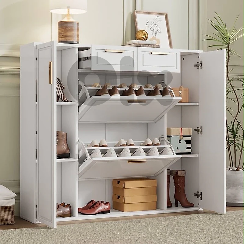 PUGSDRLY Slim Shoe Cabinet with 2 Reversible