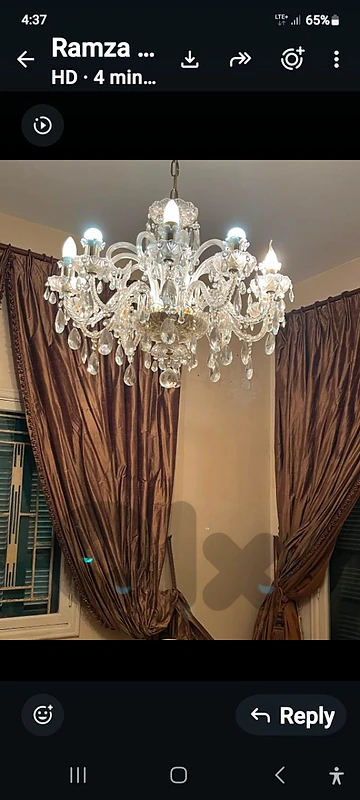 two bohemian chandelier crystal