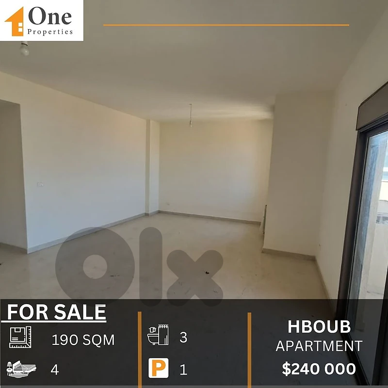 APARTMENT FOR SALE IN HBOUB JBEIL