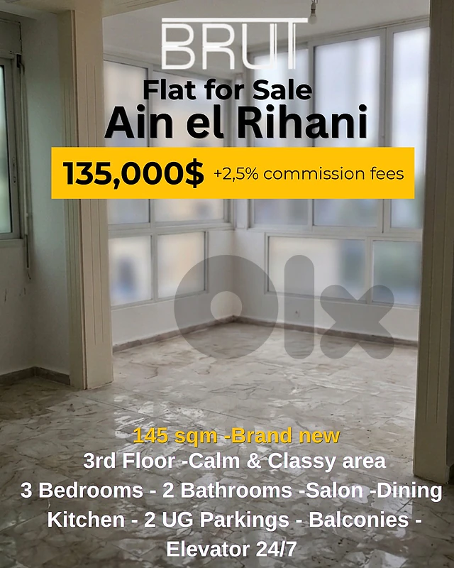 145 sqm Apartment for Sale in Ain El Rihani -Catchy Price 145 sqm Apartment for Sale in Ain El Rihani -Catchy Price