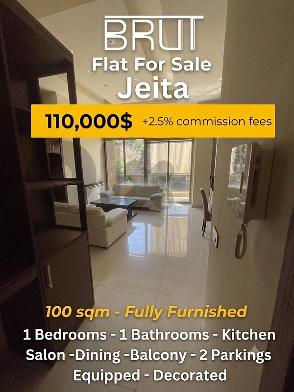 furnsihed studio apartment for sale in Jeita high end