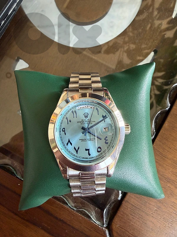 Rolex Day-Date Arabic Dial - Ice Blue (Copy/Quartz)