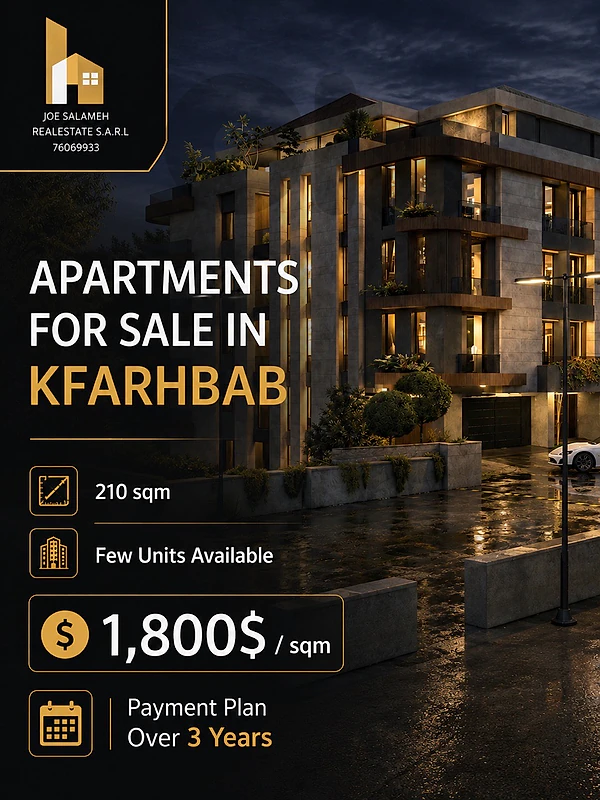 UnderConstruction project in Kfarhbab Few Units Left Prime Area