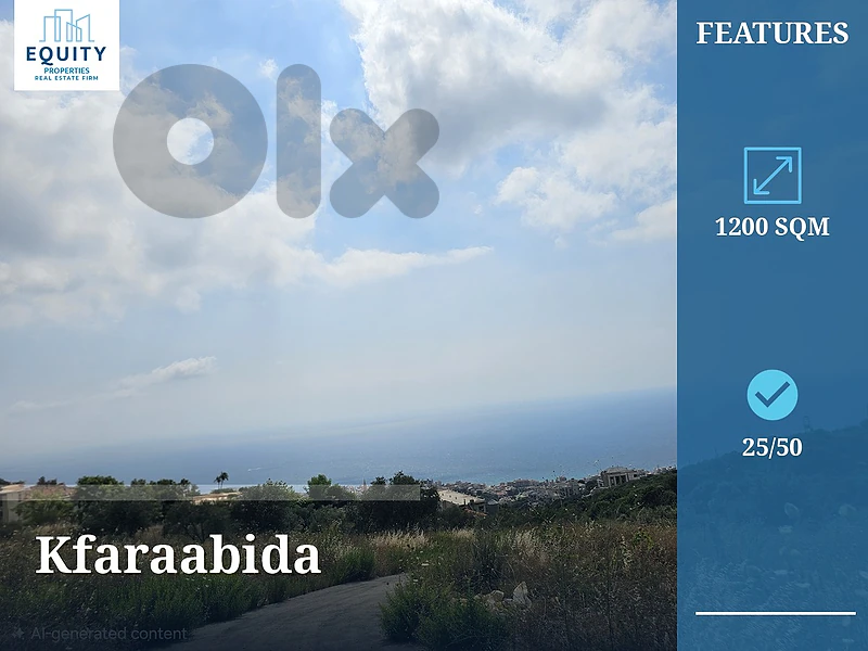 1200 SQM Land For Sale In Kfaraabida #CT73103 1200 SQM Land For Sale In Kfaraabida #CT73103