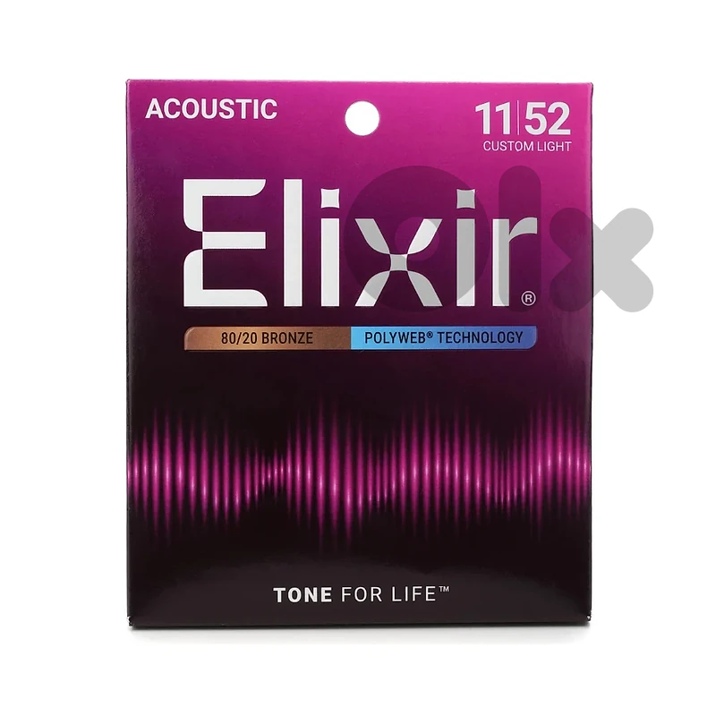 Elixir 11025 Polyweb 80/20 Bronze Acoustic Guitar Strings - .011-.052 Elixir 11025 Polyweb 80/20 Bronze Acoustic Guitar Strings - .011-.052