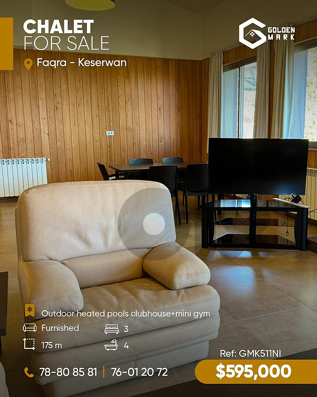 GMK511NI - Chalet For Sale In Faqra - شاليه للبيع في فقرا GMK511NI - Chalet For Sale In Faqra - شاليه للبيع في فقرا