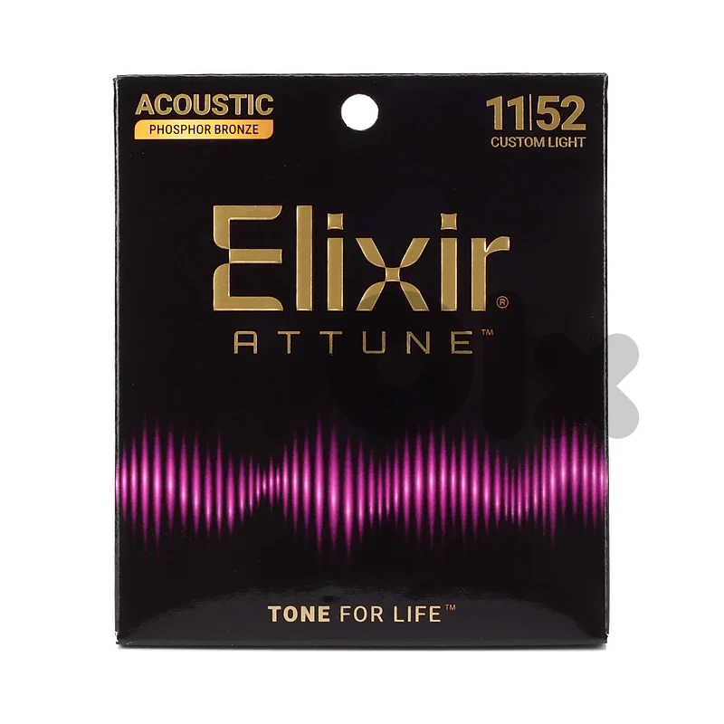 Elixir 21027 Attune Phosphor Bronze Acoustic Guitar Strings- .011-.052