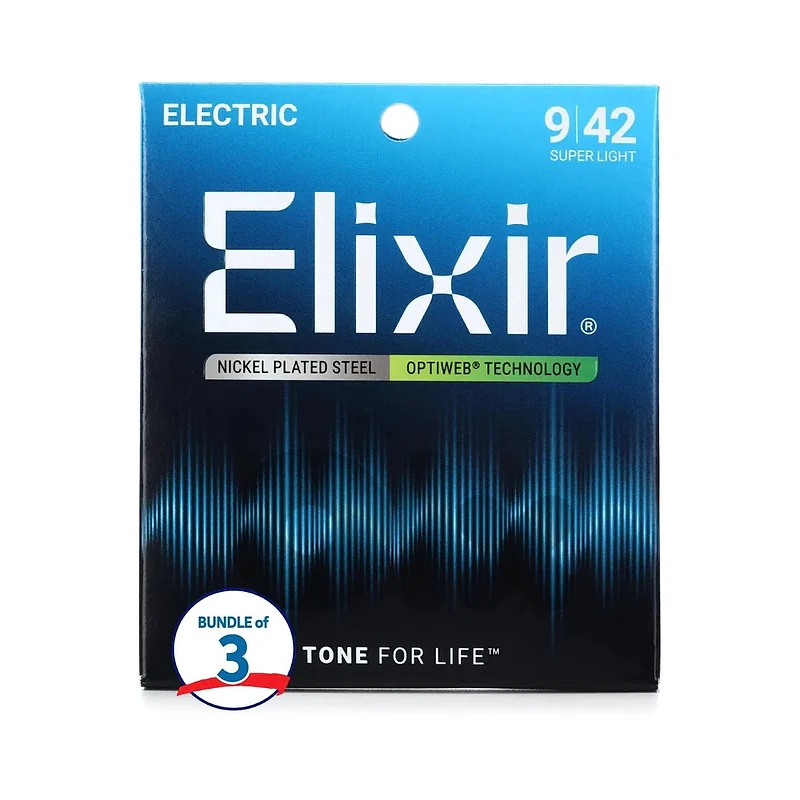 Elixir 19002 Optiweb Electric Guitar Strings - .009-.042 (3-pack)