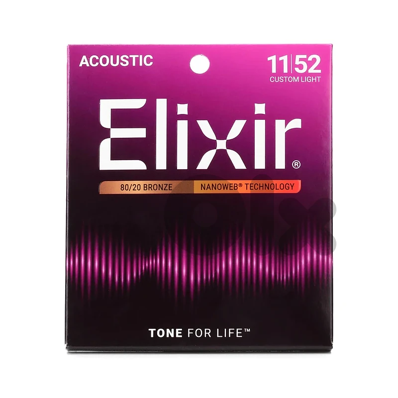 Elixir 11027 Nanoweb 80/20 Acoustic Guitar Strings - .011-.052