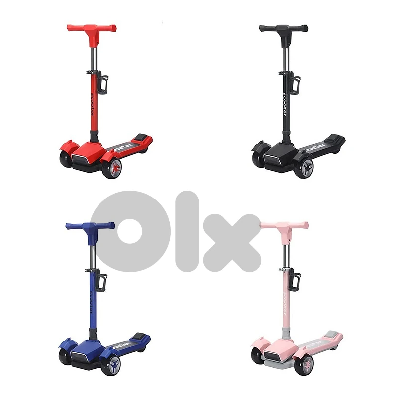 Kids LED Lights Adjustable Height Scooter - سكوتر أطفال قابل للتعديل