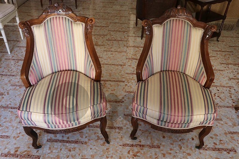 Pair of classic vintage armchairs