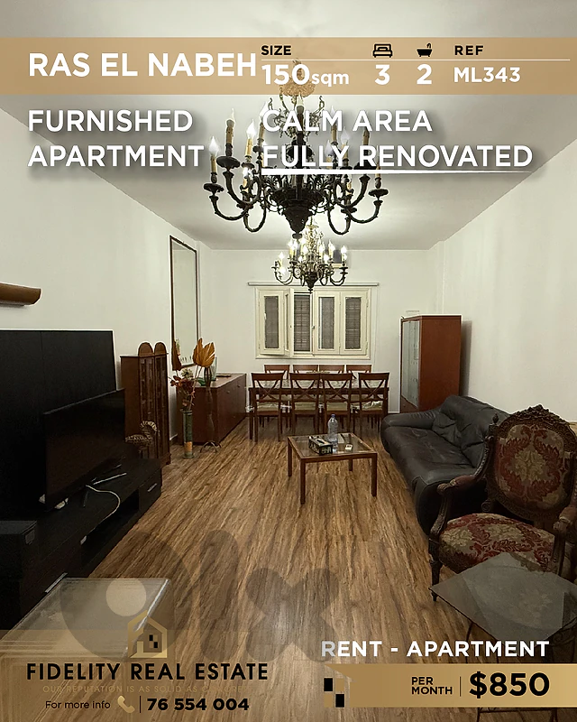 Apartment for rent in Ras El Nabeh ML343 شقة للإيجار في رأس النبع