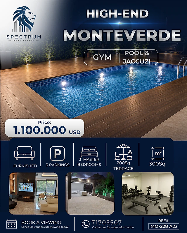 MONTEVERDE PRIME (500Sq) FURNISHED WITH PRIVATE POOL , (MO-228)