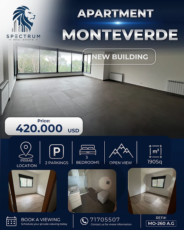 APARTMENT FOR SALE IN MONTEVERDE PRIME (190SQ) NEW BUILDING,(MO-260)