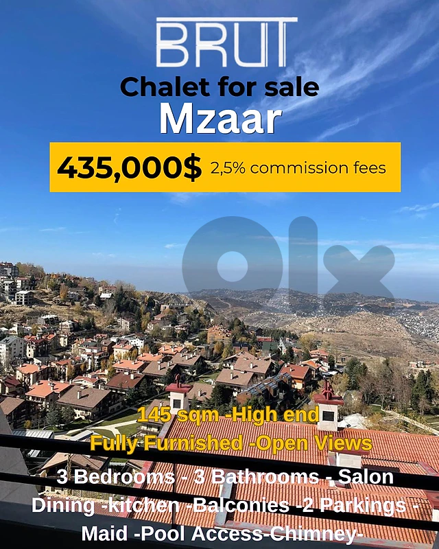 high end Chalet For sale in Mzaar Kfardebian with Panoramic view