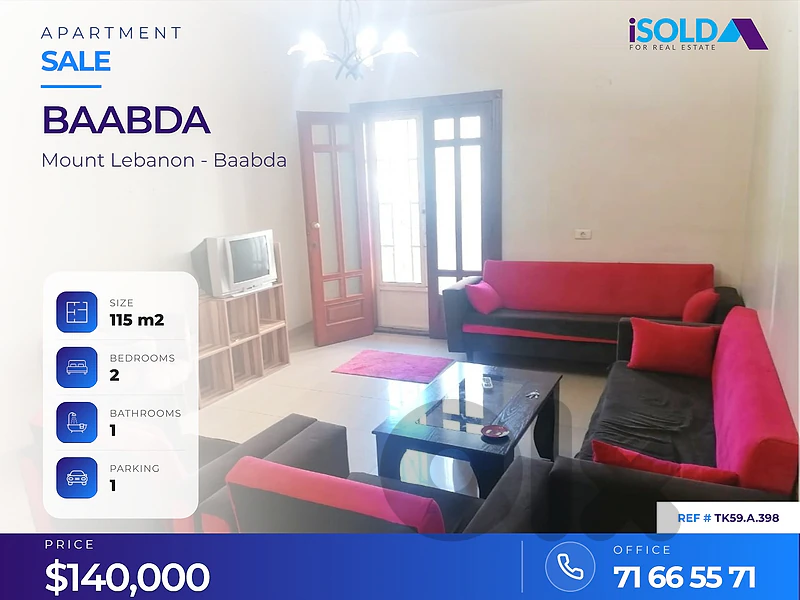 A 115 m2 Apartment for Sale in Baabda – Brasilia