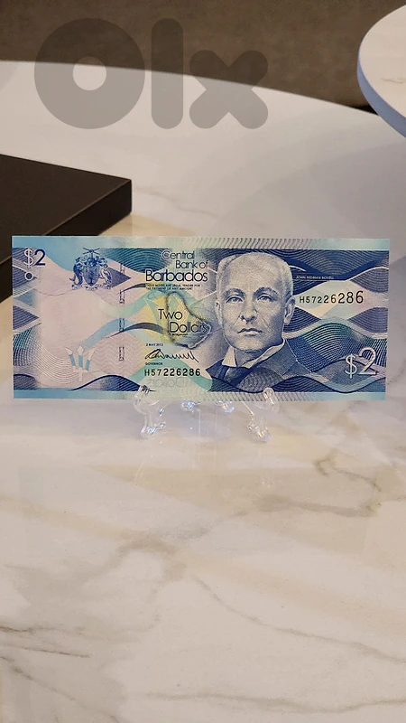2 Barbados Dollars 🇧🇧  (Central Bank of Barbados - 2013) ⭐ UNC