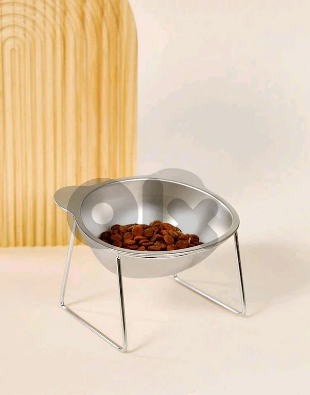PETSIN 1pc Stainless Steel Cat Bowl