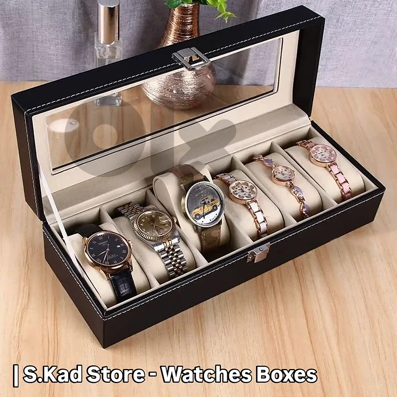 Premium 6-Slot Watch Organizer & Accessories Box