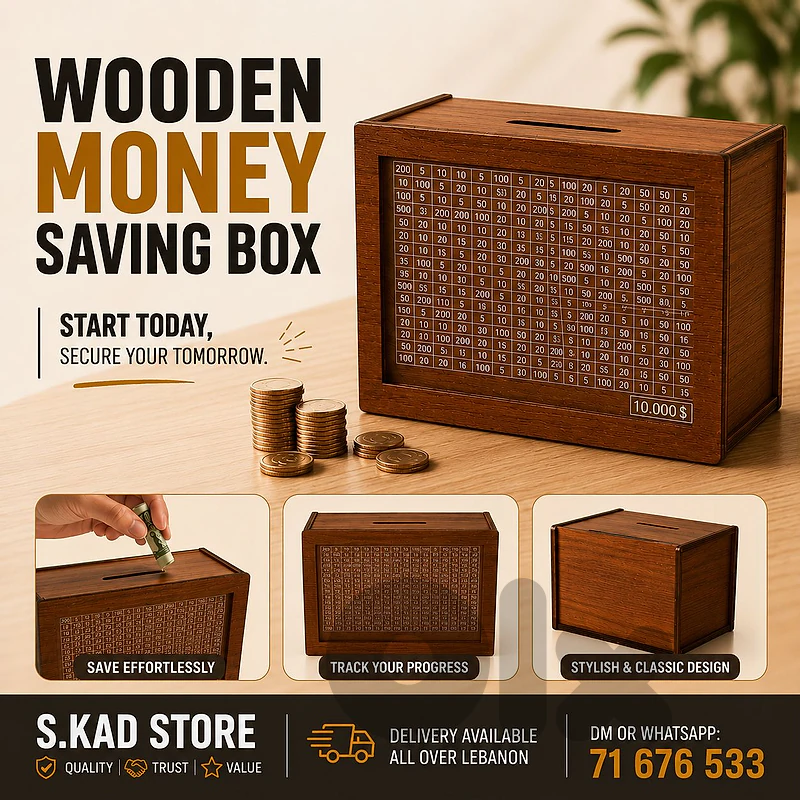 Wooden Money Saving Box