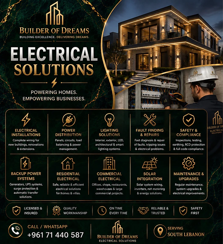 Electrician / الأختصاصي بالكهرباء