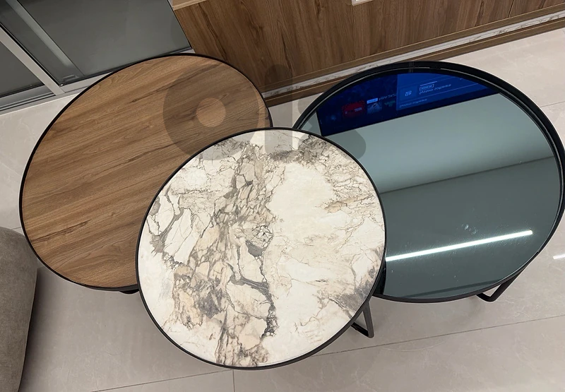 Three living room tables