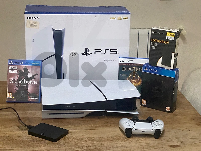 Used ps5 slim disc edition one controller+games+1tb seagate hdd