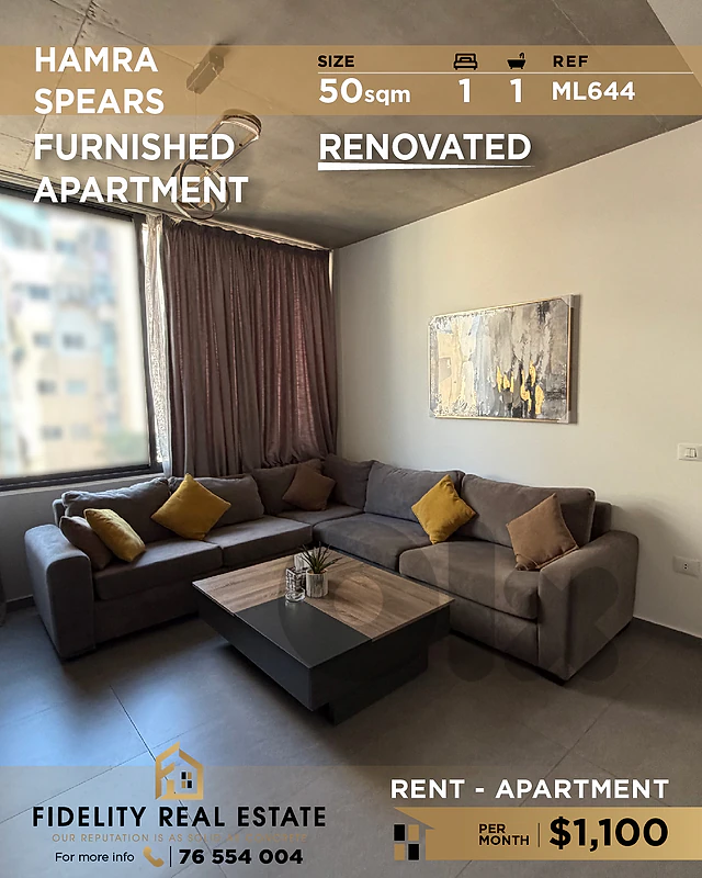 Apartment for rent in Hamra ML644 شقة  للإيجار في حمرا