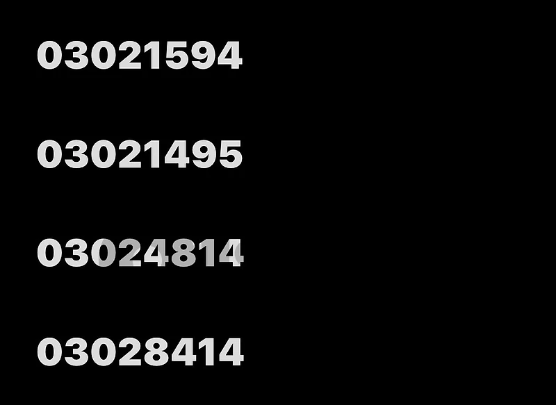 Touch Numbers خطوط (خط) تشريج مميزة أرقام تاتش