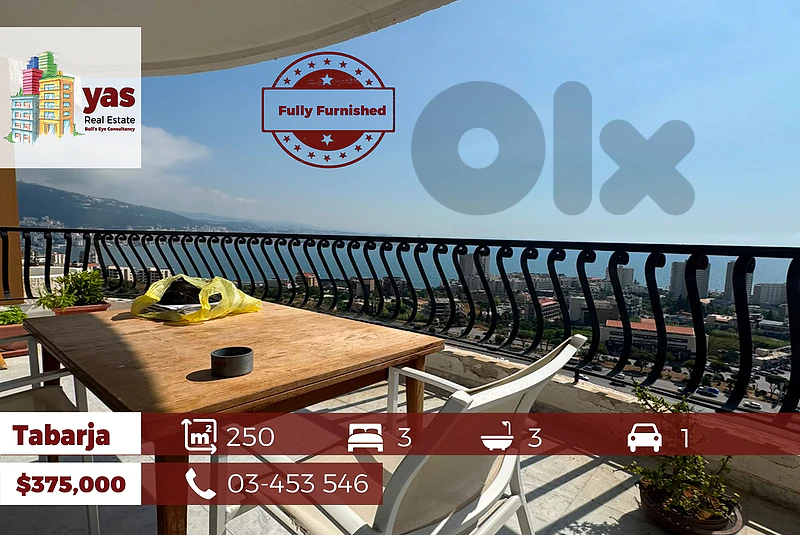 Tabarja 250m2 | Fully Furnished | Sea View |  Mint Condition | TYT |