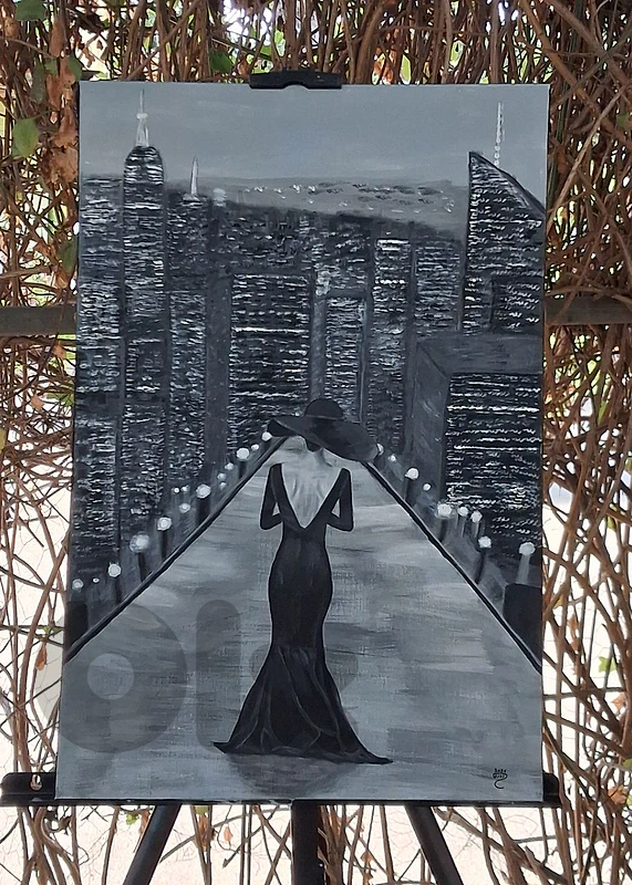 acrylic painting لوحة رسم يد بالاكريليك