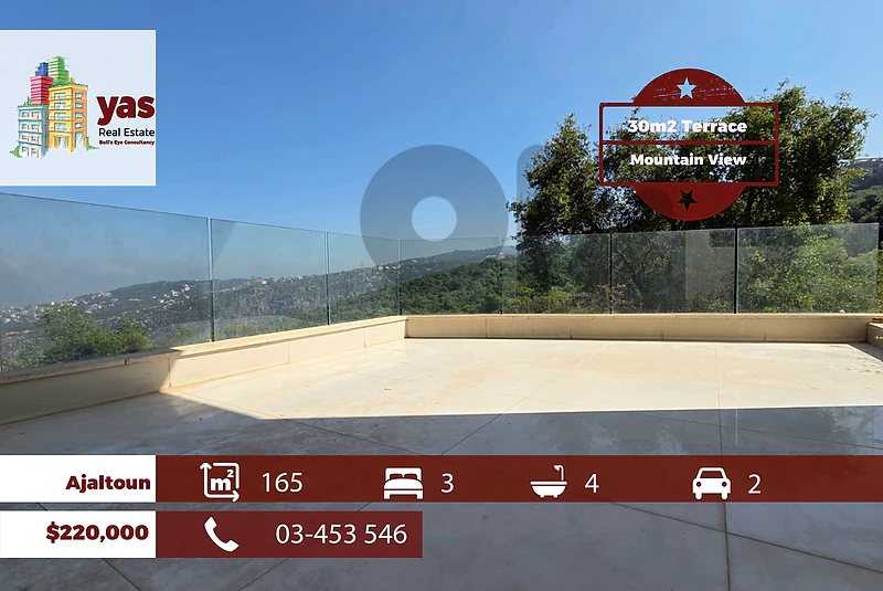 Ajaltoun 165m2 | 30m2 Terrace | Astonishing View | Private Street | TO