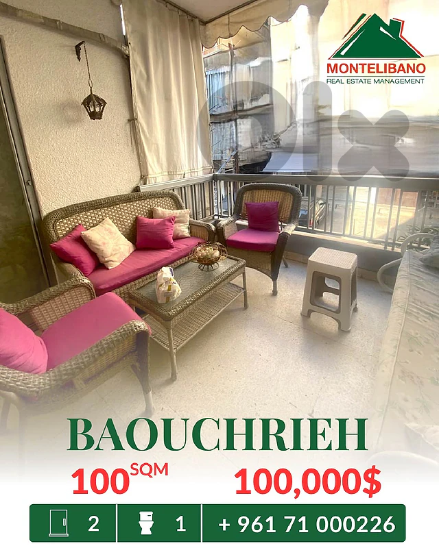 100 sqm Apartment For Sale in Baouchrieh بوشرية