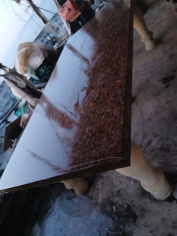 Solid Granite Table with Carved Stone Legs