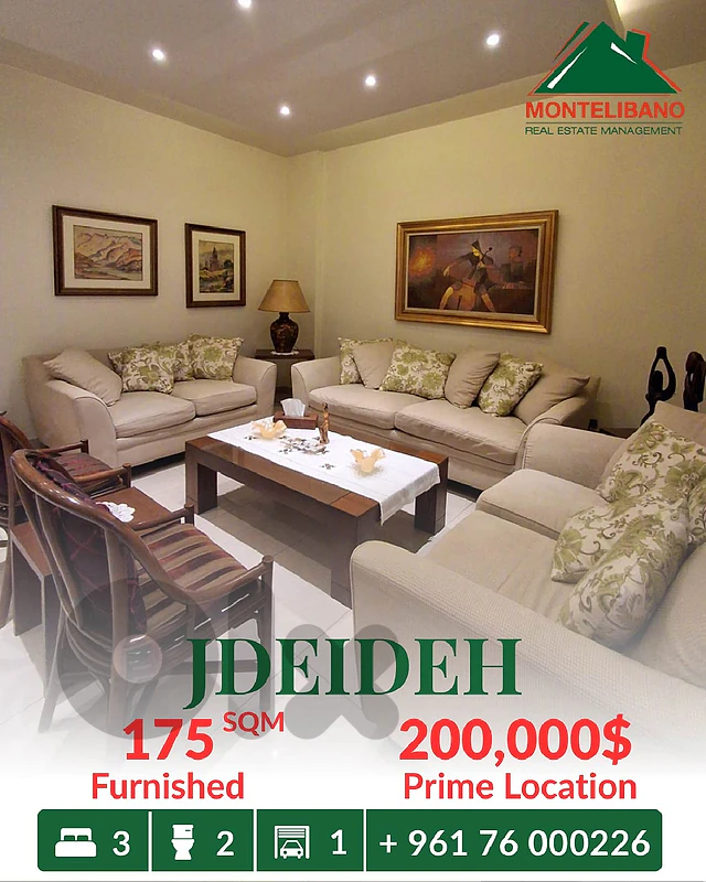 175 sqm Apartment For Sale in Jdeideh جديدة