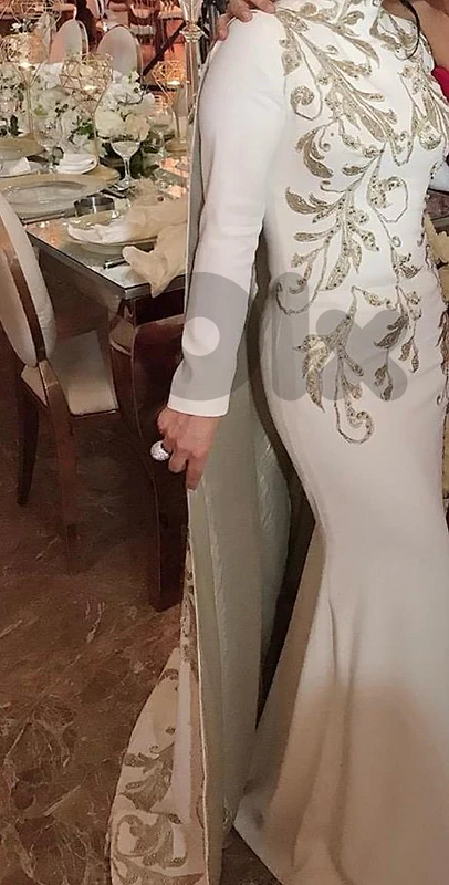 Fadi Nahlé Haute Couture Ivory Mermaid Gown with Embroidered Cape