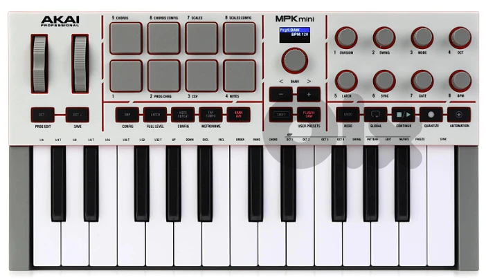 Akai Professional MPK Mini IV MIDI Keyboard Controller - Gray
