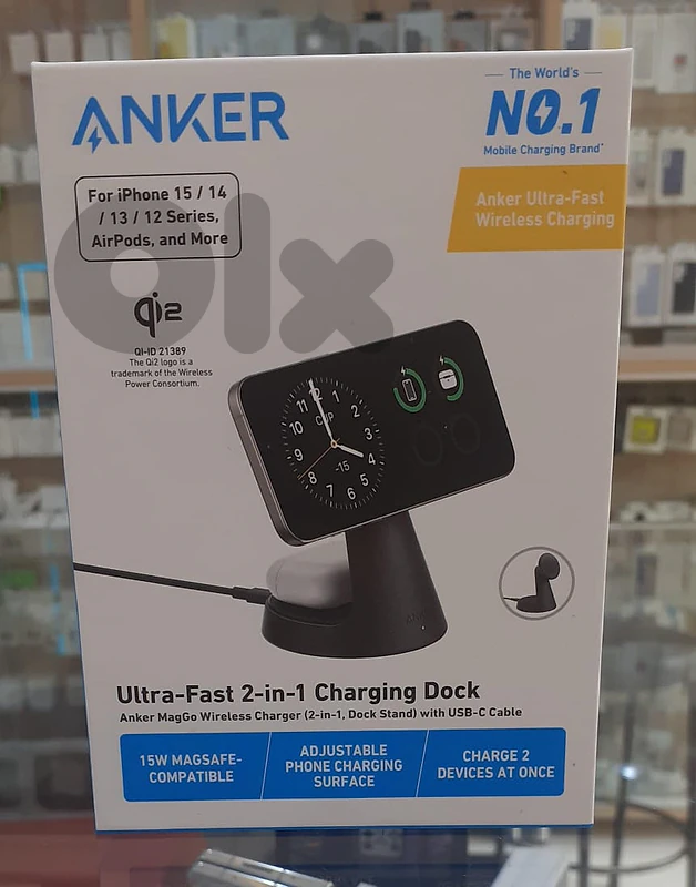 Anker MagGo wireless charger (2in1, Dock Stand) with Usb-c cable
