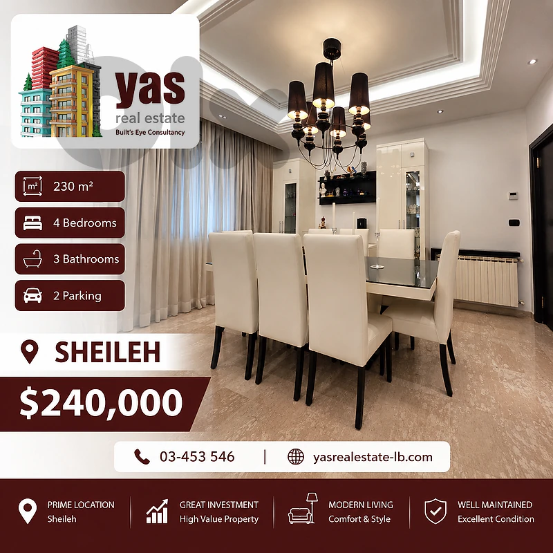 Sheileh 230m2 | Open View | Prime Location | Calm Area | TO