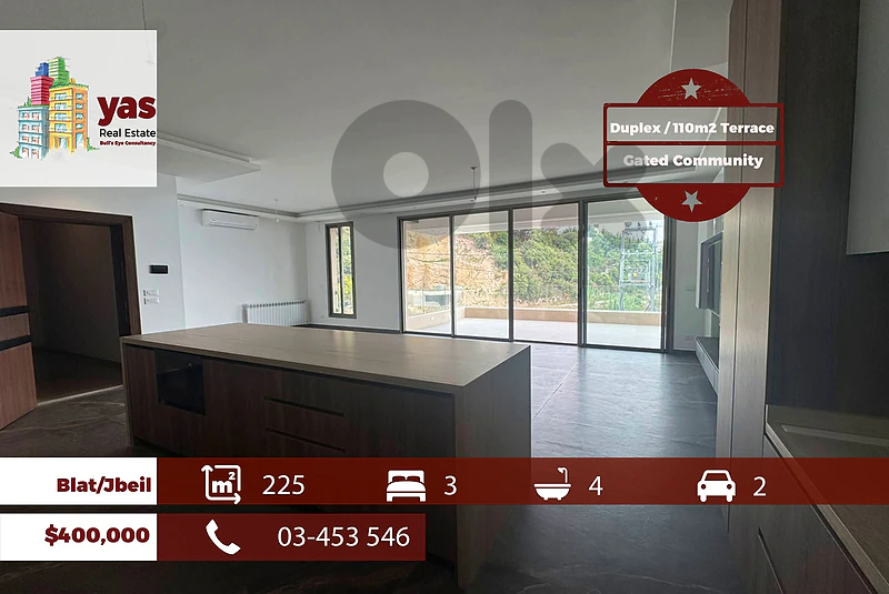 Blat/Jbeil 225m2 | 110m2 Terrace | Gated Community | Luxury| HS