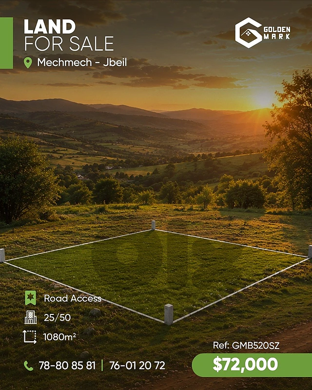 GMB520SZ - Land For Sale In Mechmech  - أرض للبيع في مشمش