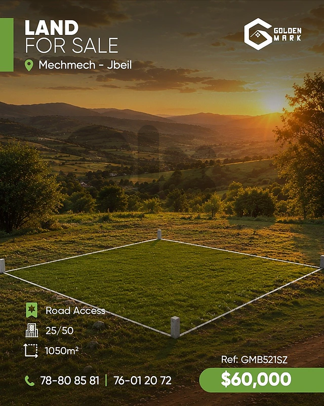 GMB521SZ - Land For Sale In Mechmech  - أرض للبيع في مشمش